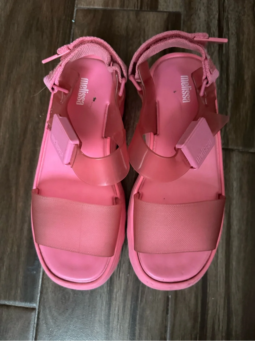 Melissa Hot Pink Chunky Jelly Platform Sandal size 7